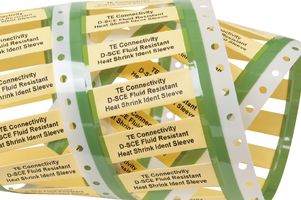 TE CONNECTIVITY D-SCE-6.4-50-4 Wire Marker, Heat Shrinkable Sleeve, Blank (No Legend), PO (Polyolefin), Yellow, 6.4mm x 50mm
