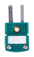 OMEGA SMPW-KI-M Thermocouple Connector, Miniature, Green, 2 Pins, Plug, Type K, -29 °C to 180 °C, IEC, SMPW Series
