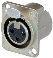 NEUTRIK NC3FD-H XLR Connector, 3 Contacts, Socket, PCB Mount, Silver over Nickel Plated Contacts, Metal Body, D