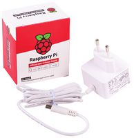 RASPBERRY-PI SC0444 Raspberry Pi Accessory, Raspberry Pi 4 Model B Official PSU, USB-C, 5.1V, 3A, EU Plug, White