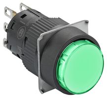 SCHNEIDER ELECTRIC XB6EAW3B1P Industrial Pushbutton Switch, Harmony XB6 Series, 16 mm, SPDT, Momentary, Flush, Green