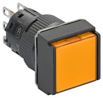 SCHNEIDER ELECTRIC XB6ECW8B1P Industrial Pushbutton Switch, Harmony XB6 Series, 16 mm, SPDT, Momentary, Square, Orange