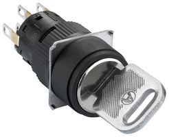 SCHNEIDER ELECTRIC XB6EAG232P Keylock Switch, Push-Pull, DPDT, Harmony XB6 Series, 3 Position, Quick Connect, Solder, 1.5 A
