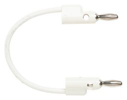 POMONA B-48-9 Banana Test Lead, 4mm Stackable Banana Plug, 4mm Stackable Banana Plug, 47 ", 1.2 m, White, 15 A