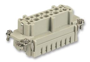 HARTING 09 33 016 2716 Heavy Duty Connector, 16+PE Signal, Han ES, Insert, 17 Contacts, 16B, Receptacle, Cage Clamp Socket