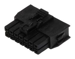MOLEX 105308-1214 Connector Housing, Black, w/TPA, Nano-Fit 105308 Series, Receptacle, 14 Ways, 2.5 mm