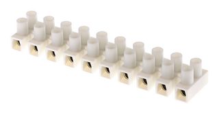 MOLEX 39100-2310 Panel Mount Barrier Terminal Block, 2 Row, 10 Ways, 20 AWG, 8 AWG, 12 mm, 40 A