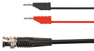 SCHUTZINGER KO 8162 / RG58 / 0.5 / 50 / SW BNC Breakout, BNC Plug, 2mm Stackable Banana Plugs x 2, 19.6 ", 500 mm, Black
