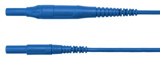 SCHUTZINGER MSFK B441 / 1 / 200 / BL Banana Test Lead, 4mm Banana Plug, Shrouded, 4mm Banana Plug, Shrouded, 6.6 ft, 2 m, Blue, 8 A