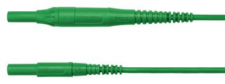 SCHUTZINGER MSFK B441 / 1 / 100 / GN Banana Test Lead, 4mm Banana Plug, Shrouded, 4mm Banana Plug, Shrouded, 3.3 ft, 1 m, Green, 8 A