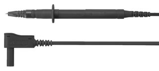 SCHUTZINGER SPL 7315 NI / 1 / 100 / SW Test Tip Probe, Test Tip Probe, 4mm Right Angle Banana Plug, Shrouded, 3.3 ft, 1 m, Black, 16 A