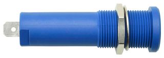 SCHUTZINGER HSEB 3125 L NI / BL Banana Test Connector, Jack, Panel Mount, 16 A, 1 kV, Nickel Plated Contacts, Blue