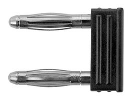 SCHUTZINGER KURZ 7450 / 7.5-2 IG NI / SW Banana Test Connector, Plug, Cable Mount, 12 A, 70 VDC, Nickel Plated Contacts, Black