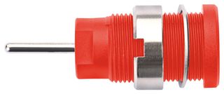 SCHUTZINGER SEB 6448 NI / RT Banana Test Connector, Jack, Panel Mount, 24 A, 1 kV, Nickel Plated Contacts, Red