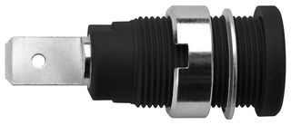 SCHUTZINGER SEB 7080 NI / SW Banana Test Connector, Jack, Panel Mount, 24 A, 1 kV, Nickel Plated Contacts, Black