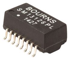 BOURNS SM13126PEL Ethernet & LAN Transformer, 10/100 Base-TX PoE, 2 Port, 1:1, 350 µH, 1.5 kV, Surface Mount