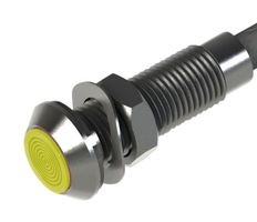 MARL 604-325-21 LED Panel Mount Indicator, Yellow, 12 VDC, 5 mm, 18 mA, 2.52 cd, IP67