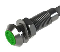 MARL 604-324-21 LED Panel Mount Indicator, Green, 12 VDC, 5 mm, 19 mA, 34.3 cd, IP67