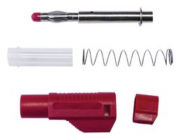 MUELLER ELECTRIC BU-32614-2 Banana Test Connector, Plug, Cable Mount, 20 A, 1 kV, Red