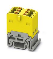 PHOENIX CONTACT 3002955 Panel Mount Barrier Terminal Block, Yellow, 17.5 A, 500 V, 6 Pole, Push In, 14 AWG
