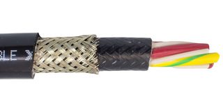 ALPHA WIRE 85207CY BK005. Multicore Cable, Screened, 7 Core, 12 AWG, 3.35 mm², 100 ft, 30 m