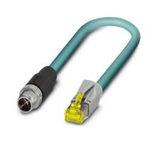 PHOENIX CONTACT 1407472 Sensor Cable, 8P, Cat5, M12 Plug, RJ45 Plug, 8 Positions, 2 m, 6.6 ft