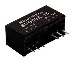 MEAN WELL SPB09A-24 Isolated Through Hole DC/DC Converter, SIP, 2:1, 9 W, 1 Output, 24 V