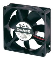 SANYO DENKI 109R0848S402 DC Axial Fan, 48 V, Square, 80 mm, 25 mm, Ball Bearing, 42.4 CFM