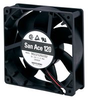 SANYO DENKI 9G1224M101 DC Axial Fan, 24 V, Square, 120 mm, 38 mm, Ball Bearing, 74 CFM
