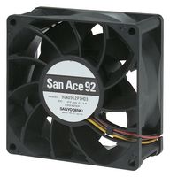 SANYO DENKI 9GA0948P1H03 DC Axial Fan, 48 V, Square, 92 mm, 38 mm, Ball Bearing, 141 CFM