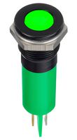 APEM Q12F1BXXHG24E LED Panel Mount Indicator, Green, 24 VDC, 12 mm, 20 mA, 1.56 cd, IP67