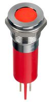 APEM Q12F1CXXHR12E LED Panel Mount Indicator, Red, 12 VDC, 12 mm, 20 mA, 1.12 cd, IP67