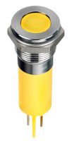 APEM Q12F1CXXHY12E LED Panel Mount Indicator, Yellow, 12 VDC, 12 mm, 20 mA, 1.12 cd, IP67