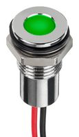 APEM Q6F5CXXHG12E LED Panel Mount Indicator, Green, 12 VDC, 6 mm, 20 mA, 350 mcd, IP67