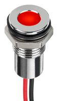 APEM Q6F5CXXHR12E LED Panel Mount Indicator, Red, 12 VDC, 6 mm, 20 mA, 600 mcd, IP67