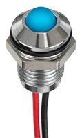 APEM Q6P5CXB24E LED Panel Mount Indicator, Blue, 24 VDC, 6 mm, 20 mA, 1.2 cd, IP67