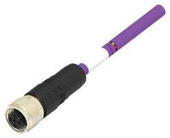 TE CONNECTIVITY TAB62346501-002 Sensor Cable, 2P, PROFIBUS, M12 Receptacle, Free End, 2 Positions, 1 m, 3.28 ft
