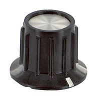 ALCOSWITCH - TE CONNECTIVITY PKA70B1/4.. Knob, Round Shaft, 6.35 mm, Phenolic, Ribbed Skirted with Indicator Line, 24.9 mm, PKA