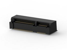 TE CONNECTIVITY 2041262-1 Card Edge Connector, Dual Side, 1 mm, 52 Contacts, Surface Mount, Right Angle