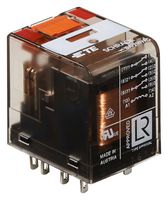 TE CONNECTIVITY - SCHRACK PT370524 Power Relay, 3PDT, 24 VAC, 10 A, PT Series, Socket, Non Latching