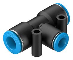 FESTO QST-10-8 Pneumatic Fitting, Push-In T-Fitting, 14 bar, 10 mm, PBT (Polybutylene Terephthalate), QST