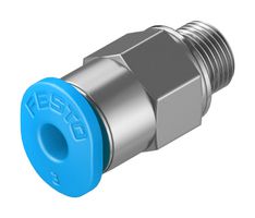 FESTO 153302 Pneumatic Fitting, Push-In Fitting, M5, 14 bar, 3 mm, Brass, QSM