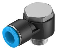 FESTO QSLV-G3/8-12 Pneumatic Fitting, Push-In L-Fitting, G3/8, 14 bar, 12 mm, PBT (Polybutylene Terephthalate), QSLV