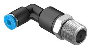 FESTO QSLL-1/4-4 Pneumatic Fitting, Push-In L-Fitting, R1/4, 14 bar, 4 mm, PBT (Polybutylene Terephthalate), QSLL