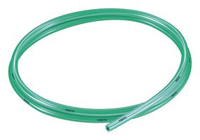 FESTO PUN-H-6X1-TGN Pneumatic Tubing, 6 mm, 4 mm, PU (Polyurethane), Transparent Green, 10 bar, 50 m