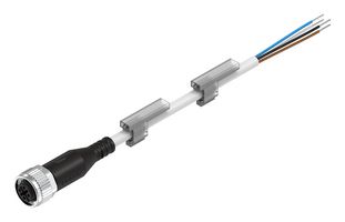 FESTO NEBU-M12G5-K-2.5-LE4 Sensor Cable, M12 Receptacle, Free End, 4 Positions, 2.5 m, 8.2 ft