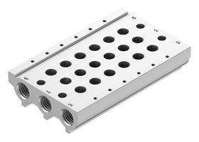 FESTO VABM-L1-10S-G18-6 Manifold Rail, 6 Outlet, G1/8, VABM Series, VUVG-S10 Solenoid/M5/M7 In-Line Valves
