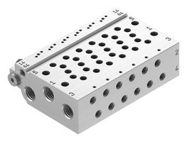 FESTO VABM-L1-10W-G18-6 Manifold Rail, 6 Outlet, G1/8, M5, VABM Series, VUVG-B10 Solenoid/B10 M5 Sub-Base Valves