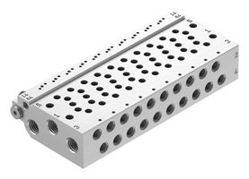 FESTO VABM-L1-10HW-G18-10 Manifold Rail, 10 Outlet, G1/8, M7, VABM Series, VUVG-B10 Solenoid/B10 M7 Sub-Base Valves