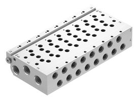 FESTO VABM-L1-14W-G14-8 Manifold Rail, 8 Outlet, G1/4, G1/8, VABM Series, VUVG-B14 Solenoid/B14 G1/8 Sub-Base Valves